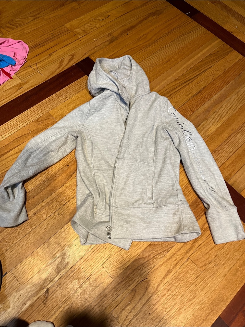 Calvin Klein Heather Gray Hooded Zip Jacket